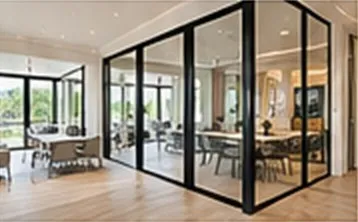 Office interior with glazed partitions after a commercial fit-out